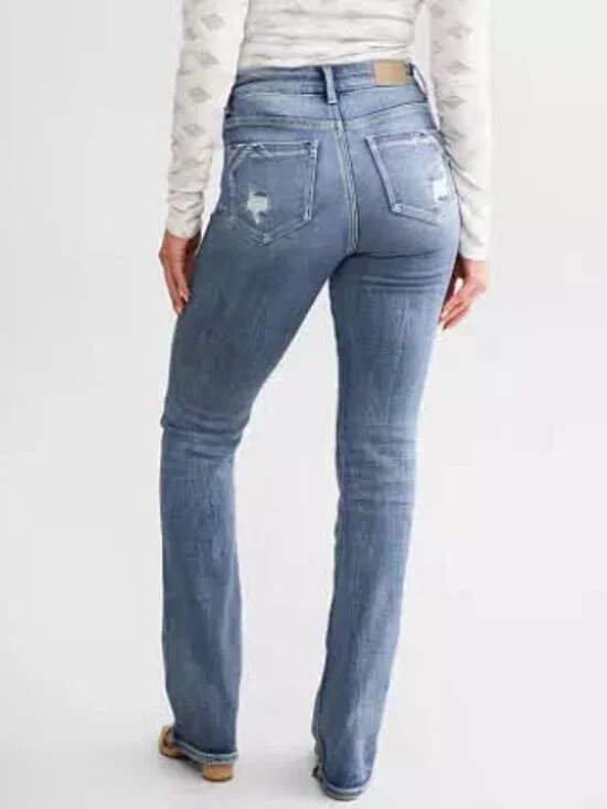 BKE Buckle Black No.75 Bootcut Jeans Yeadon Distressed Stretch 27x30 Y2K - Picture 2 of 13